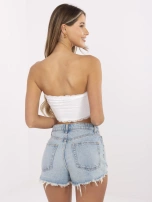 Bílý bandeau top s krajkou SUBLEVEL.