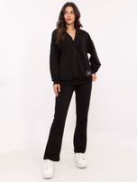 Hurt Czarny dresowy komplet basic w jednolitym kolorze