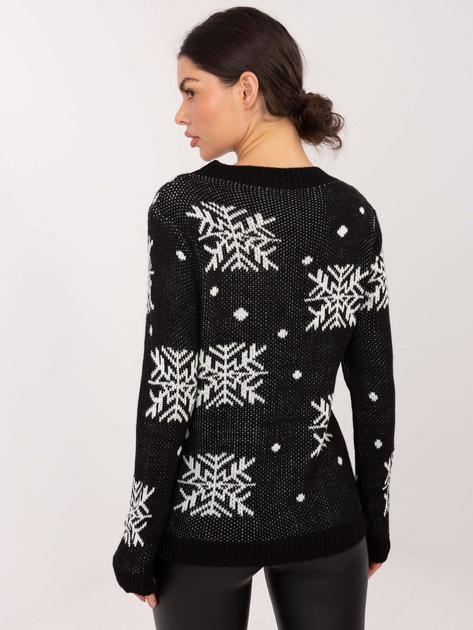 Czarny świąteczny sweter z reniferem