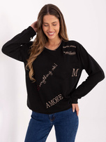 Czarna damska bluzka z okrągłym dekoltem