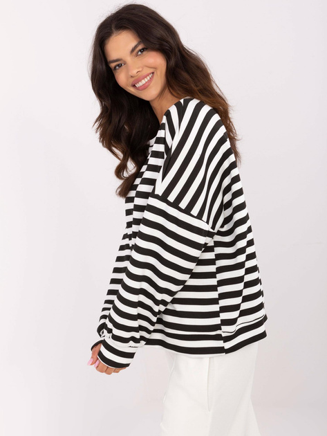 Hurt Czarno-biała bluzka oversize z okrągłym dekoltem