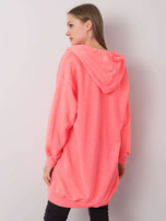 Fluo różowa bluza z kapturem Olive