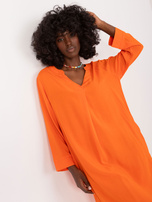 Hurt Pomarańczowa gładka sukienka na lato SUBLEVEL