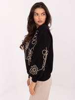 Czarna bawełniana bluza z haftem