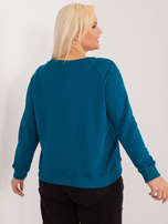 Morska bluza plus size z bawełny Donna - Morska majica plus size iz bombaža Donna.