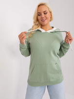 Hurt Pistacjowa bluza damska basic plus size