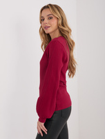 Bordowa bluzka z haftowanym napisem RUE PARIS