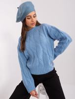 Hurt Brudnoniebieski jednokolorowy beret damski