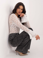 Biała dopasowana bluzka z koronki 