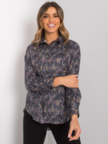 Dark grey patterned shirt for women Clermont RUE PARIS