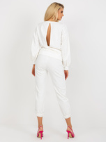 Hurt Ecru women's casual set with open back.