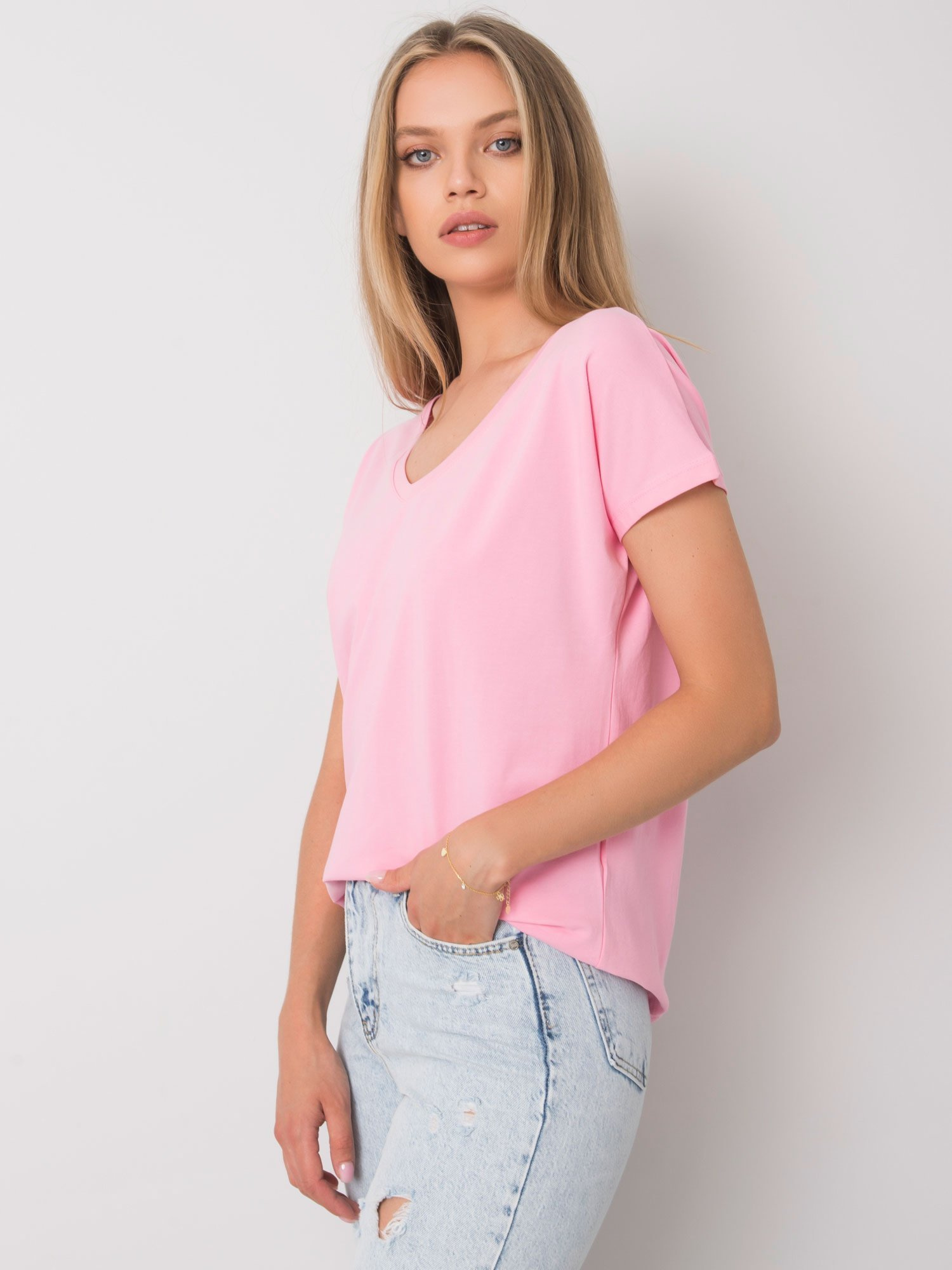 Jasnoróżowy t-shirt Emory