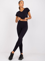 Granatowe damskie legginsy bawełniane Brigitte