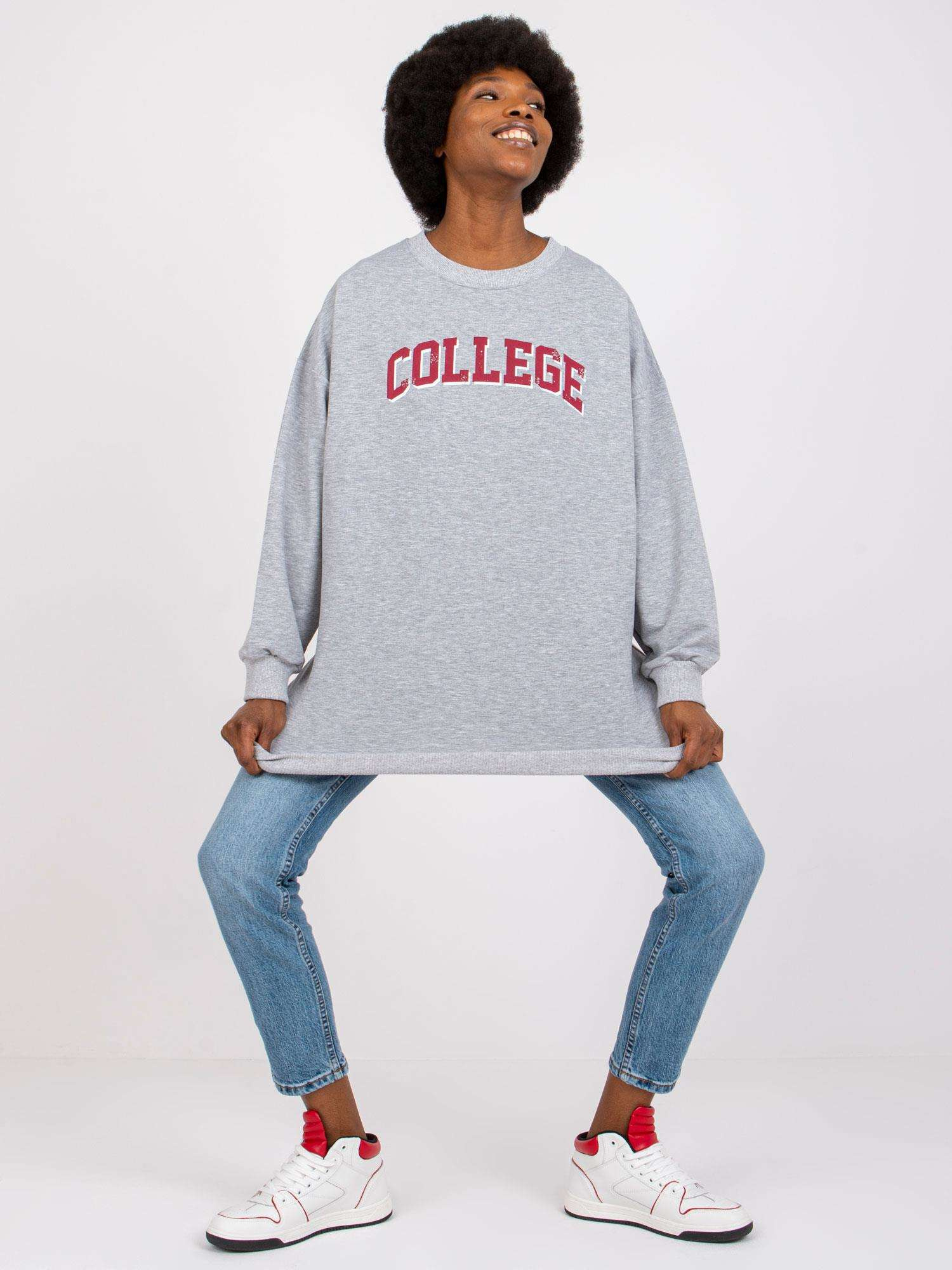 Szara melanżowa bluza dresowa oversize Jessica 