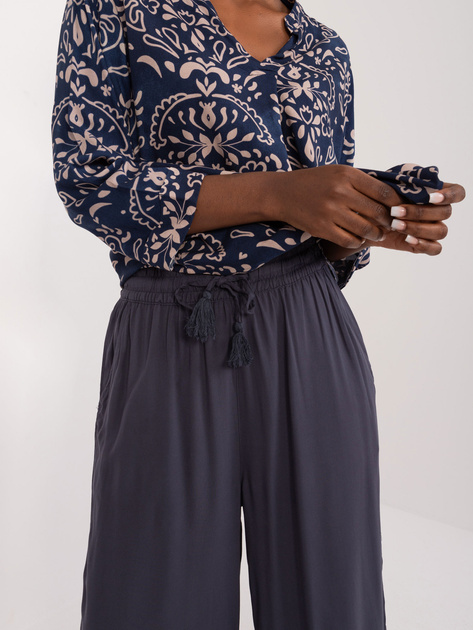 Hurtownia Granatowe szerokie spodnie palazzo SUBLEVEL