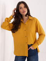 Ciemnożółta damska koszula z długim rękawem