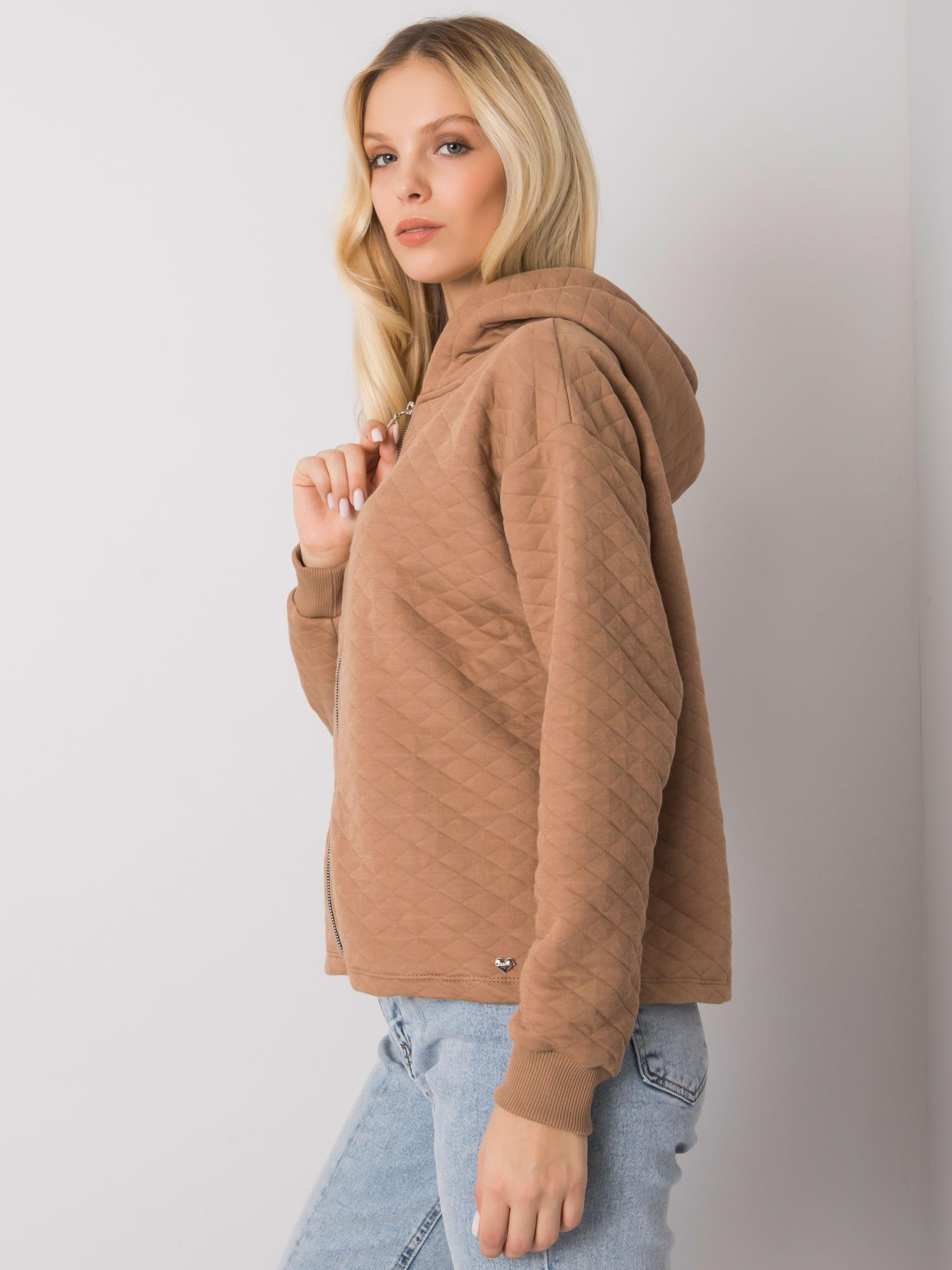 Camel quilted sweatshirt basic Melanie 
