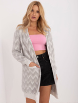 Hurtownia Szary damski kardigan z domieszką wiskozy