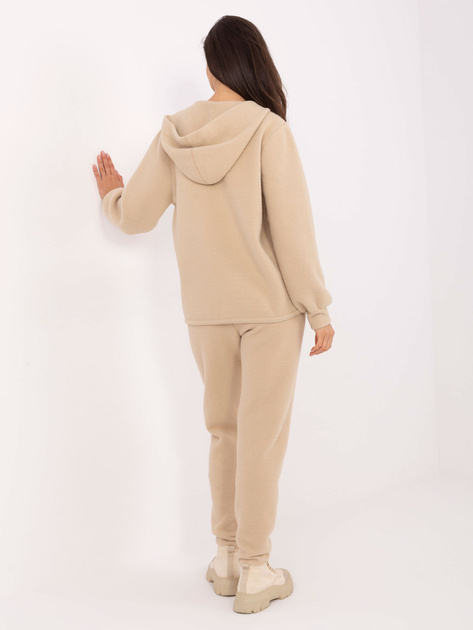 Beżowy swetrowy komplet z domieszką wełny