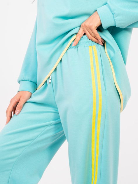 Miętowy komplet z kontrastowymi lampasami RUE PARIS