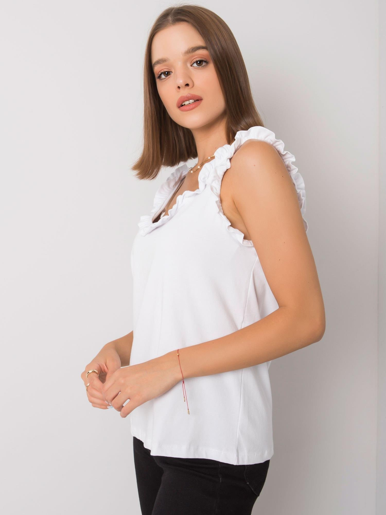 Sarai RUE PARIS white frills top