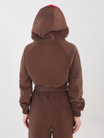 Brązowy dwuczęściowy komplet z krótką bluzą NATURAL SIDE