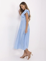 Jasnoniebieska rozkloszowana sukienka z dekoltem V