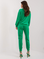 Hurtownia Zielony komplet welurowy z kokardami