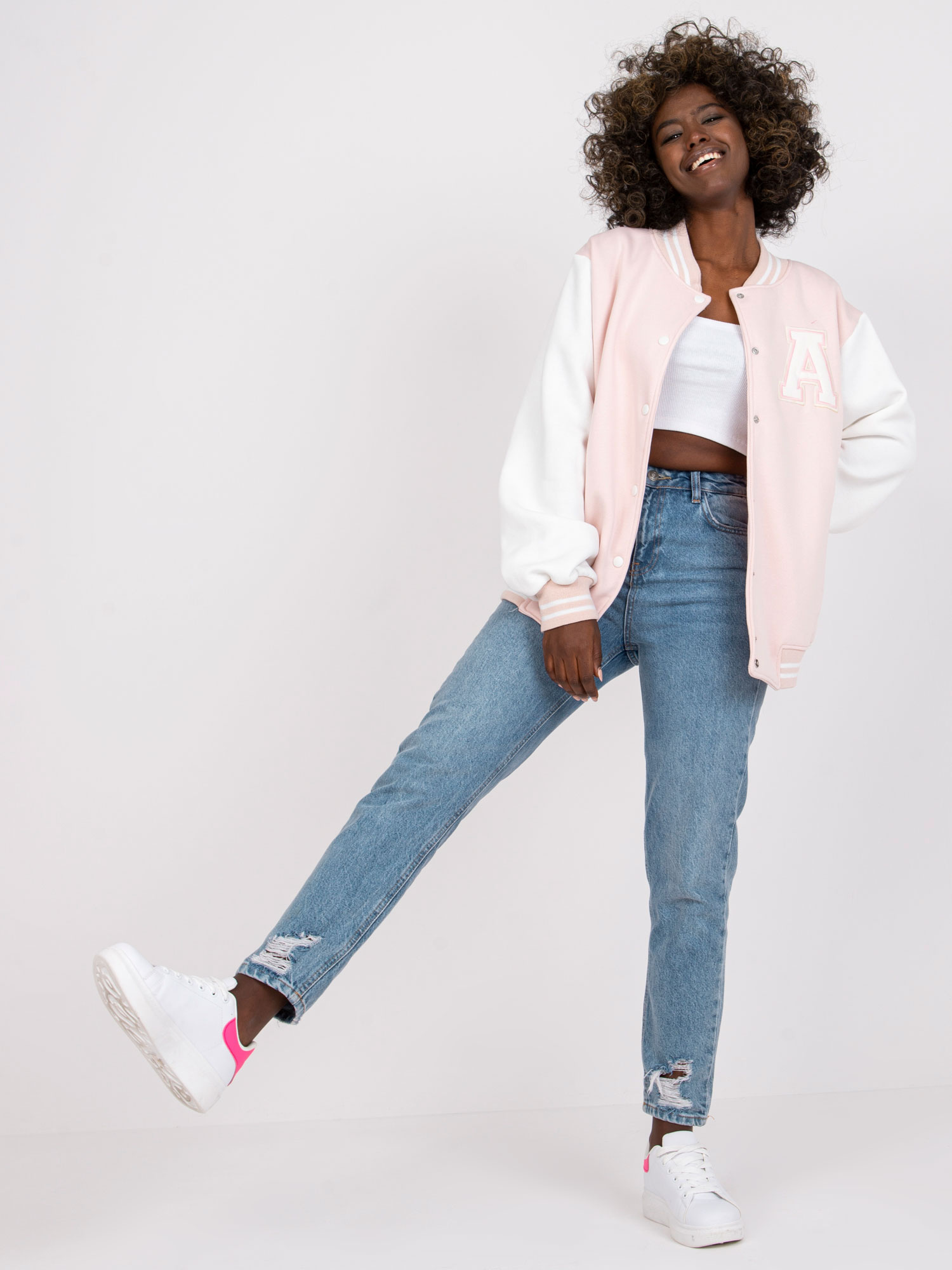 Pale pink Palma bomber sweatshirt