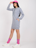 Gray basic sports dress with pockets.