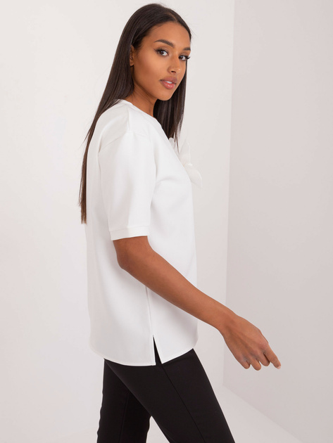 Hurt Ecru bluzka wizytowa z kwiatową aplikacją