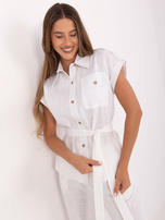 Biały letni komplet z krótkim rękawem