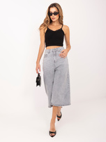 Czarny krótki top basic w prążki RUE PARIS