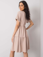 Beżowa sukienka na co dzień Sebille RUE PARIS