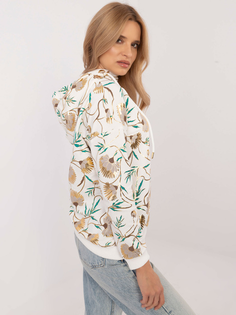 Hurtownia Ecru damska bluza z printem i kapturem