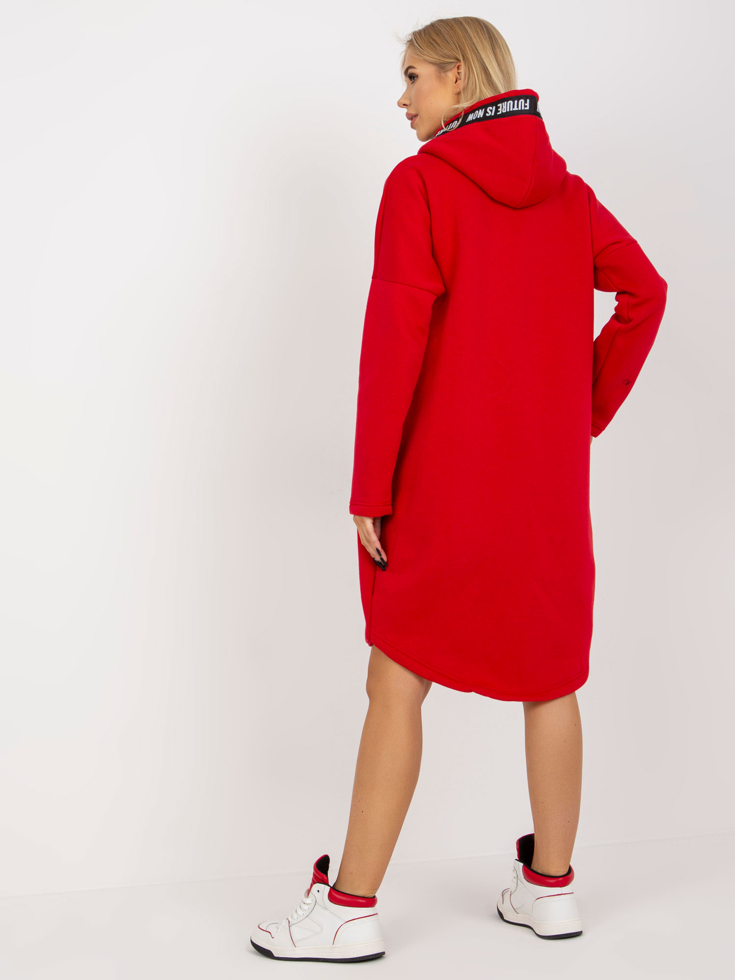 Hurt Czerwona długa dresowa bluza rozpinana oversize 