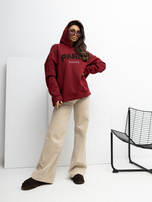 Bordowa dresowa bluza z kapturem RUE PARIS 