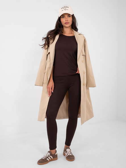 Czekoladowe damskie legginsy z bawełny BASIC FEEL GOOD