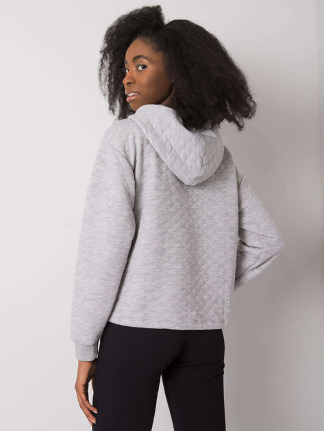Szara melanżowa pikowana bluza basic Melanie