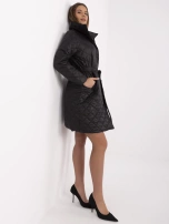 Hurt Czarny przejściowy płaszcz damski z pikowaniem