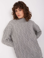 Wholesale Gray Women's Cable Knit Sweater