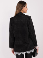 Czarno-srebrna elegancka marynarka z dżetami