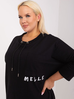Hurt Black asymmetrical plus size blouse made of cotton.