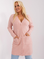 Hurt Jasnoróżowy sweter plus size z dzianiny