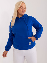 Hurt Kobaltowa bawełniana bluza plus size z kapturem