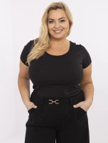 Czarny t-shirt plus size w jednolitym kolorze 