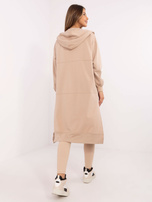 Hurt Beżowy komplet z legginsami i topem w prążek