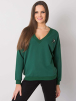 Dark green sweatshirt with applique Marseille RUE PARIS 
