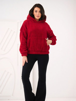 Ciemnoczerwona bluza miś z kapturem 