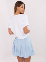 Biało-jasnoniebieski dwuczęściowy komplet z bawełny 